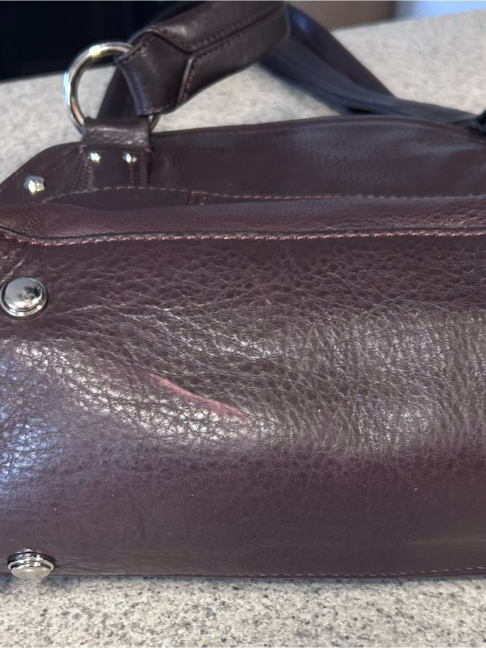 B. Makowsky Brown Pebbled Leather Shoulder Bag - Picture 8 of 8